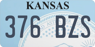 KS license plate 376BZS