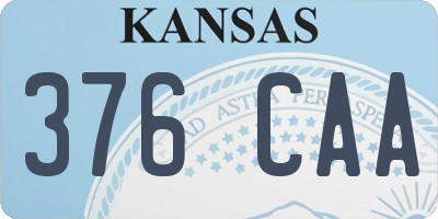 KS license plate 376CAA