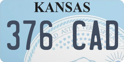 KS license plate 376CAD