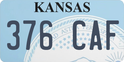 KS license plate 376CAF