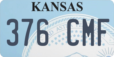 KS license plate 376CMF