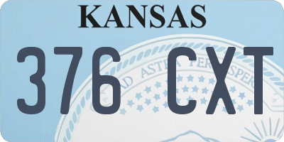 KS license plate 376CXT
