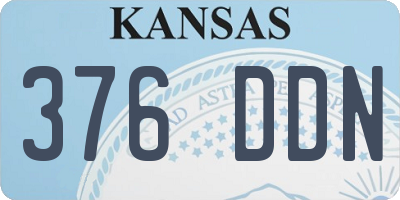 KS license plate 376DDN