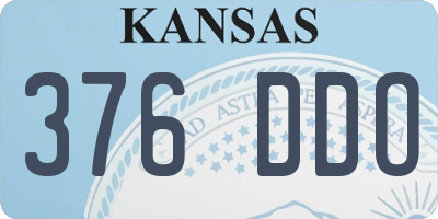 KS license plate 376DDO