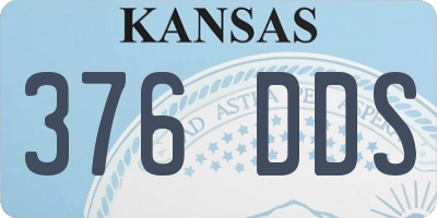 KS license plate 376DDS
