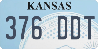 KS license plate 376DDT