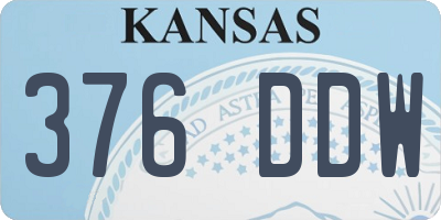 KS license plate 376DDW