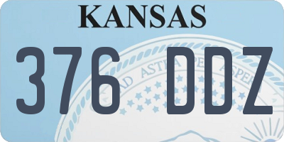 KS license plate 376DDZ