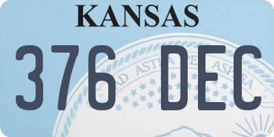 KS license plate 376DEC