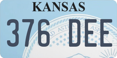 KS license plate 376DEE