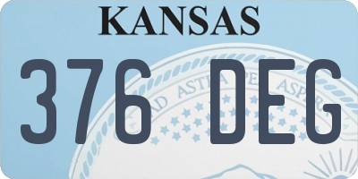 KS license plate 376DEG