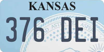 KS license plate 376DEI