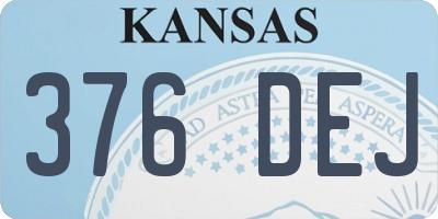 KS license plate 376DEJ