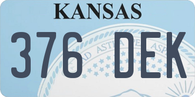 KS license plate 376DEK