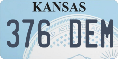 KS license plate 376DEM