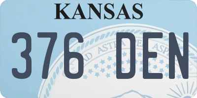 KS license plate 376DEN