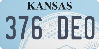 KS license plate 376DEO