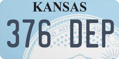 KS license plate 376DEP