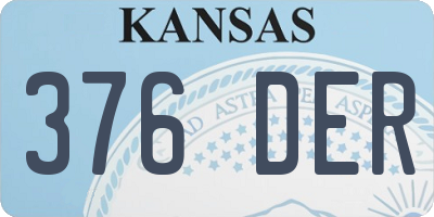 KS license plate 376DER