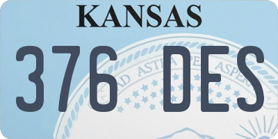 KS license plate 376DES