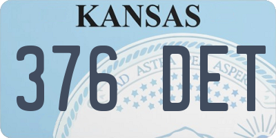 KS license plate 376DET