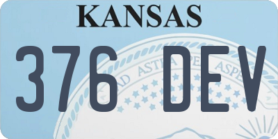 KS license plate 376DEV