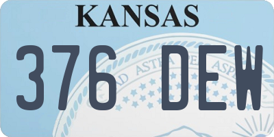 KS license plate 376DEW