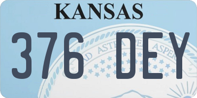 KS license plate 376DEY