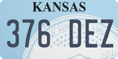 KS license plate 376DEZ