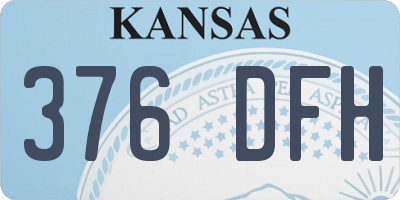 KS license plate 376DFH