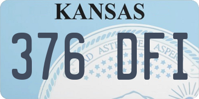 KS license plate 376DFI