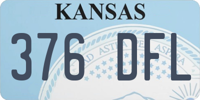 KS license plate 376DFL