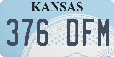 KS license plate 376DFM