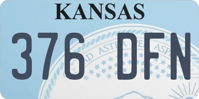 KS license plate 376DFN