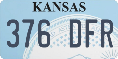 KS license plate 376DFR