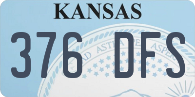 KS license plate 376DFS