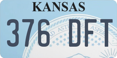 KS license plate 376DFT