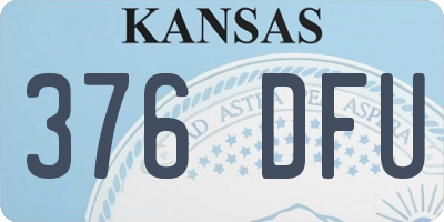 KS license plate 376DFU