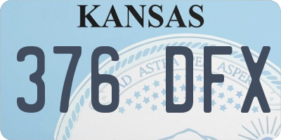 KS license plate 376DFX