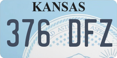 KS license plate 376DFZ