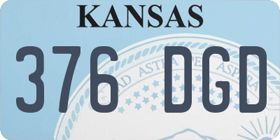 KS license plate 376DGD