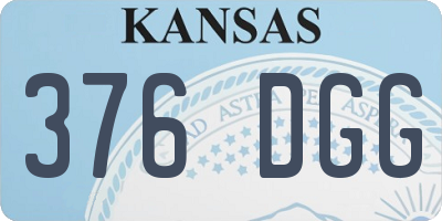 KS license plate 376DGG