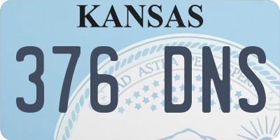 KS license plate 376DNS