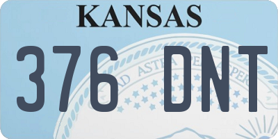 KS license plate 376DNT