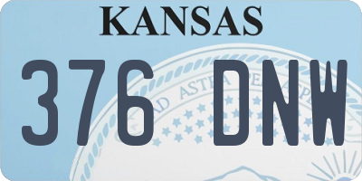 KS license plate 376DNW