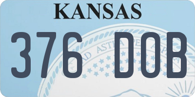 KS license plate 376DOB