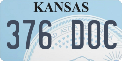 KS license plate 376DOC