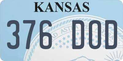 KS license plate 376DOD