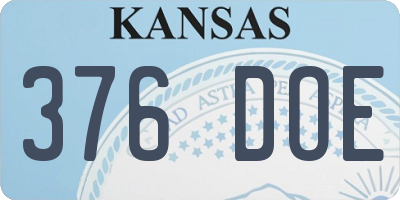KS license plate 376DOE