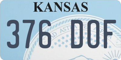 KS license plate 376DOF